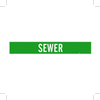 Brady B-946 White on Green Vinyl Self-Adhesive Pipe Marker - 2 1/4 in Height - 2 in Character Height - 14 in Length - Printed Msg = SEWER - 7259-1 - 754476-79081 - R. S. Hughes Company, Inc.