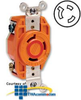 Leviton 30 AMP, 480V, Grounding, Single Flush Receptacle.. -- 2640-IG - Image