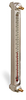 Aluminum Liquid Level Gage with Card Thermometer and Shut-off, 11” Centerline, Back Mount 1/2