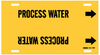 Brady B-915 Black on Yellow Plastic Strap-On Pipe Marker - 3 1/2 in Character Height - Printed Msg = PROCESS WATER with Right Arrow - 4112-H - 754476-44865 - R. S. Hughes Company, Inc.