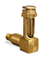 Vented Long Elbow Brass Liquid Level Gage, 1 1/32” Sight Opening, 1/2” Diameter Glass, 1/8” Male NPT Mounting Thread - B1149-1 - Oil-Rite Corp.