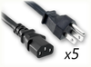 NEMA 5-15P to IEC-60320-C13 x 5 HOME // Power Cords // Specialty Power Cords // Medusa Cords (5-Way + Splitter) - 0457.072 - Quail Electronics