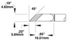 Metcal Smartheat Rework Cartridge SMTC-0173 - Knife Tip - 0.65 in Tip Length - 0.19 in Tip Width - SMTC-0173 - R. S. Hughes Company, Inc.