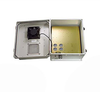 14x12x07 Fiberglass Reinf Polyester FRP Weatherproof Outdoor IP24 NEMA 3R Enclosure, 240 VAC MNT PLT, Mechanical Thermostat Heat & Fan Gray -- TEF141207-2HF
