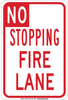 Brady B-555 Aluminum Rectangle Stop Signs, Traffic Control Signs & Banners Sign - 12 in Width x 18 in Height - TEXT: NO STOPPING FIRE LANE - 129633 - 754473-78703 - R. S. Hughes Company, Inc.