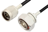N Male to 7/16 DIN Male Cable 12 Inch Length Using RG223 Coax - PE33144-12 - Pasternack