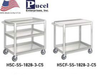 STAINLESS STEEL STOCK CARTS -- HSC-SS-1836-3-C5 - Image