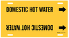 Brady B-915 Black on Yellow Plastic Strap-On Pipe Marker - 2 1/2 in Character Height - Printed Msg = DOMESTIC HOT WATER with Right Arrow - 4051-G - 754476-48712 - R. S. Hughes Company, Inc.