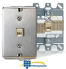 Leviton Stainless Steel Wall Phone Jack - C0256-SS - TelephoneStuff.com