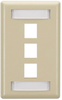 3-Port Ivory Single-Gang Keystone Wallplate - WPT466 - Black Box