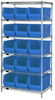 Open Wire Shelving, 6Shelves, 15Bin, Blu; Shelving Unit Type Quantum Storage - 44AC8238 - Newark, An Avnet Company