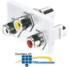 Panduit® NetKey 1/3 Insert Module with 3 RCA Pass-.. - CHR3WYR - TelephoneStuff.com