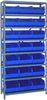 Open Shelving, 8Shelves, 21Bins, Blue; Shelving Unit Type Quantum Storage - 44AC9007 - Newark, An Avnet Company