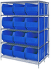 Open Wire Shelving, 5Shelves, 12Bin, Blu; Shelving Unit Type Quantum Storage - 44AC7847 - Newark, An Avnet Company