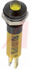 Indicator,Pnl-Mnt;LED;Yellow;1100mcd;8mm;12VDC;QC/Solder Tab;Black Chrome - 70011708 - Allied Electronics, Inc.