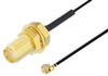 SMA Female Bulkhead to UMCX 2.5 Plug Cable 6 Inch Length Using 0.81mm Coax, RoHS - PE3CA1000-6 - Pasternack