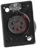 XLR Receptacle; Female; Black Metal; Gold; 1.063 in. - 70088533 - Allied Electronics, Inc.