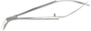 Excelta Two Star Stainless Steel Angled Self-Opening Angulated Stainless Steel Scissor 349B - 3/8 in 3 1/2 in Length -- EXCELTA 349B - Image