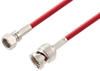 75 Ohm SMC Plug to 75 Ohm BNC Male Cable 48 Inch Length Using 75 Ohm PE-B159-RD Red Coax - PE39260/RD-48 - Pasternack