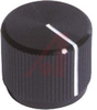 Knob, round w/indicator line, machined aluminum, black, SH:.25, .50 dia, .622 ht - 70206958 - Allied Electronics, Inc.