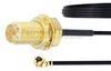 RP SMA Female Bulkhead to UMCX 2.5 Plug Cable 1.13mm Coax in 3 Inch and RoHS Compliant - FMCA1017-3 - Fairview Microwave Inc.