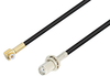 Snap-On MMBX Plug Right Angle to SMA Female Bulkhead Cable 18 Inch Length Using RG174 Coax - PE3C4035-18 - Pasternack