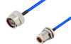 N Female Bulkhead to N Male Cable 12 Inch Length Using PE-141FLEX Coax, RoHS - PE3CA1050-12 - Pasternack