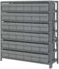 Open Shelving, 7Shelves, 36Bins, Grey; Shelving Unit Type Quantum Storage - 44AC8787 - Newark, An Avnet Company