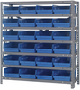 Open Shelving, 7Shelves, 24Bins, Blue; Shelving Unit Type Quantum Storage - 44AC8916 - Newark, An Avnet Company