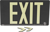 Brady Bradyglo B-401 Plastic Rectangle Black Exit Sign - 17 1/4 in Width x 9 1/2 in Height - Glow in the Dark - TEXT: EXIT - 145469 - 754473-54294 - R. S. Hughes Company, Inc.