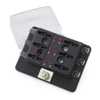 Standard ATOF/ATC LED Fuse Block with Clear Cover 45619, 6-Position, 30A - 45619 - Waytek, Inc.