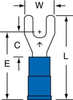 3M Scotchlok Blue Non-Locking Butted Nylon Butted Fork & Spade Terminal MNG14-6FX - 0.91 in Length - 0.34 in Fork Width - #6 Stud - 051128-58665 - R. S. Hughes Company, Inc.
