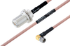 MIL-DTL-17 N Female Bulkhead to SMA Male Right Angle Cable 12 Inch Length Using M17/60-RG142 Coax - PE3M0021-12 - Pasternack