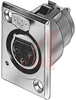 XLR Receptacle, Black housing, Gold contacts,0.868 in.; 0.745 in. female - 70214549 - Allied Electronics, Inc.
