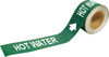 Brady Pipe Markers-To-Go B-946 White on Green Vinyl Self-Adhesive Pipe Marker - 1 in Height - 8 in Length - Printed Msg = HOT WATER with Right Arrow - 109221 - 754473-67453 - R. S. Hughes Company, Inc.
