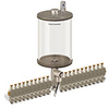 Levelux Clear View Multiple Feed Electro Lubricator, 1/2 gal Pyrex Reservoir, 21 Feeds, 1/8
