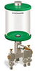 Green Color Key, Clear View Multiple Feed Manual Lubricator, 1 qt Acrylic Reservoir, 3 Feeds, 1/4” OD Tube Outlets - B5163-032AB031GW - Oil-Rite Corp.