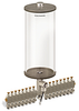 Clear View Multiple Feed Electro Lubricator, 1 gal Acrylic Reservoir, 16 Feeds, 1/8