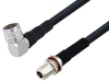 N Male Right Angle to N Female Bulkhead Cable 36 Inch Length Using LMR-400 Coax - PE3W03991-36 - Pasternack