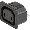 IEC Appliance Outlet H, Snap-in Mounting, Front Side, Solder or Quick-connect Terminal -- 6602-4 - Image
