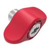 Captive Screw, M3 X 0.5 Thread, Flare-in, TORX®/Slot Combination, Wing Knob, Red -- 4C-TS-M3-2F1-W013 - Image