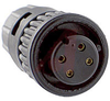 Connector; #2; Solder Cup; 4; Socket; Gold over Nickel (Standard); 600 V; Nylon - 70025431 - Allied Electronics, Inc.