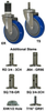 Stainless Steel Stem Caster - PolyU-PolyO Wheel - Model K3 - SS-K3BP4X - Caster City, Inc.