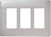 Decorative Finish Screwless Wall Plates with Decorator Openings - SWP263SS - Legrand