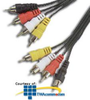 Leviton RCA Patch Cable - 4 RCA Plugs to 4 RCA Plugs - C5454-3 - TelephoneStuff.com