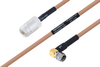MIL-DTL-17 N Female to SMA Male Right Angle Cable 100 cm Length Using M17/128-RG400 Coax - PE3M0074-100CM - Pasternack