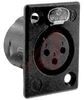 XLR Receptacle; Female; Black Metal; Gold; 1.063 in. - 70088556 - Allied Electronics, Inc.