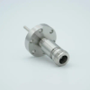 Type-N Coaxial Feedthrough, 50 Ohm Matched Impedance, 1 Pin, Grounded Shield, 1.33″ Conflat Flange, Without Air-side Connector - A2714-2-CF - MPF Products, INC.