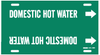 Brady B-915 White on Green Plastic Strap-On Pipe Marker - 3 1/2 in Character Height - Printed Msg = DOMESTIC HOT WATER - 4316-H - 754473-67124 - R. S. Hughes Company, Inc.