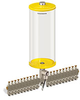 Yellow Color Key, Clear View Multiple Feed Electro Lubricator, 1 gal Acrylic Reservoir, 20 Feeds, 1/8” Female NPT Outlets, 24VDC - B5162-128AB20024D2YW - Oil-Rite Corp.